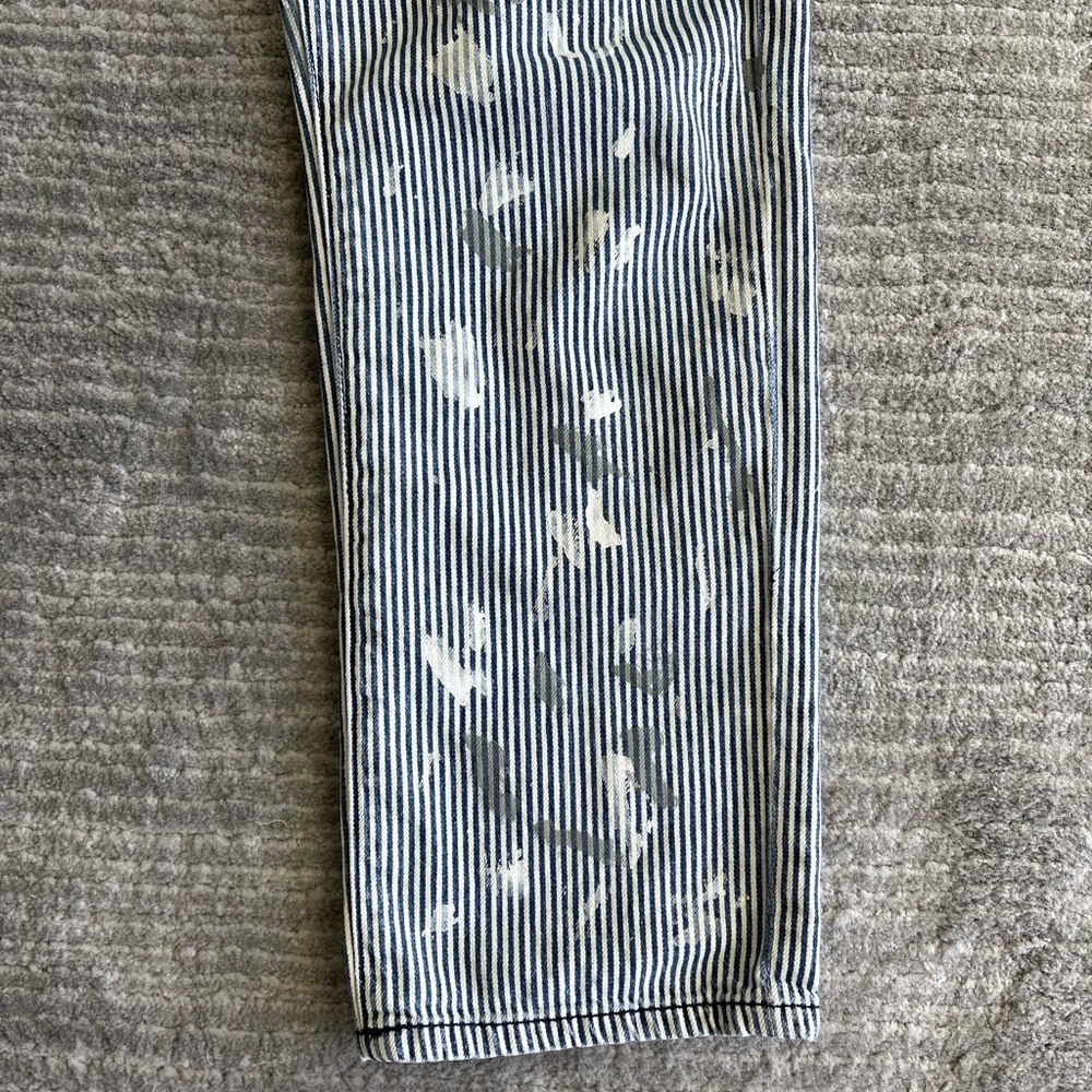 NSF distress, blue and white stripes , lightweight jeans - Picture 2 of 11